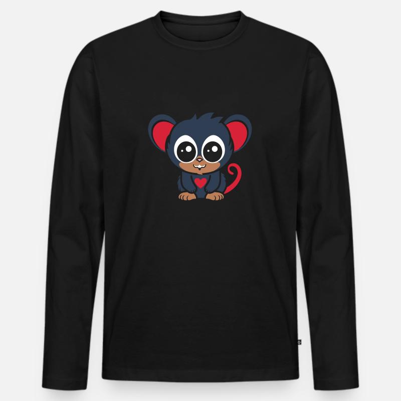 Koboldmaki - Männer Premium Bio Langarmshirt - Schwarz