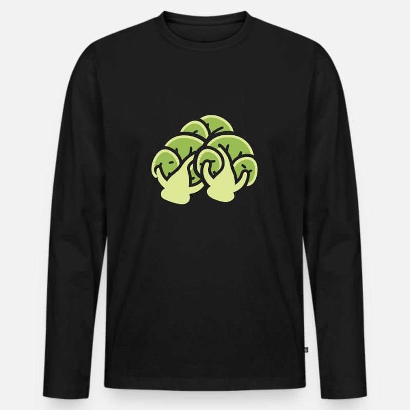 Rosenkohl - Männer Premium Bio Langarmshirt - Schwarz