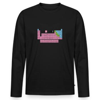Tableau périodique - T-shirt manches longues Premium bio Homme - noir - Devant - Nico (187cm)