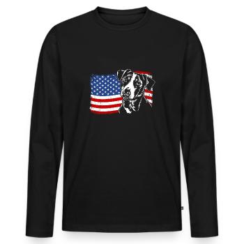 Jack Russell Terrier America Flag Dogs Wilsigns - Men's Premium Organic Long Sleeve Shirt - black - Front - Nico (187cm)