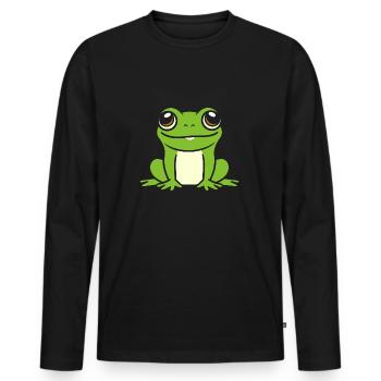 Kleiner Frosch - Männer Premium Bio Langarmshirt - Schwarz - Vorne - Nico (187cm)
