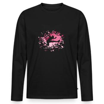 Athlétisme Athlétisme Hurdling Color Splash - T-shirt manches longues Premium bio Homme - noir - Devant - Nico (187cm)