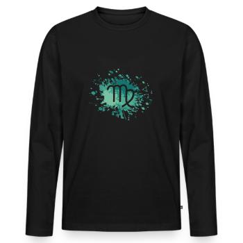 Zodiac Virgo Symbol Color Splash - Männer Premium Bio Langarmshirt - Schwarz - Vorne - Nico (187cm)