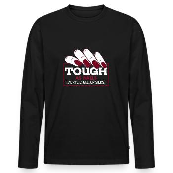 Nail Tech Nail Tech Tough As Nails - Men's Premium Organic Long Sleeve Shirt - black - Front - Nico (187cm)
