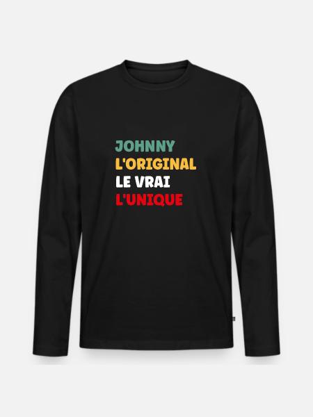Johnny - T-shirt manches longues Premium bio Homme - noir
