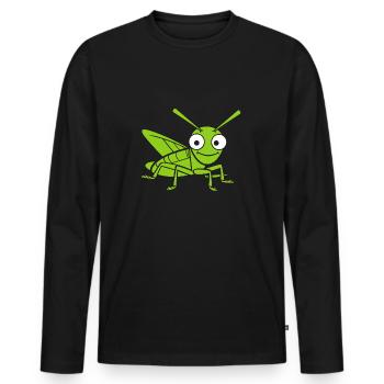 Grasshopper - Men's Premium Organic Long Sleeve Shirt - black - Front - Nico (187cm)