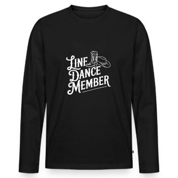 Line Dance Line Dance my hobby member - Men's Premium Organic Long Sleeve Shirt - black - Front - Nico (187cm)