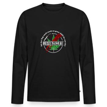 lustiges Heizungsbauer Design - Männer Premium Bio Langarmshirt - Schwarz - Vorne - Nico (187cm)