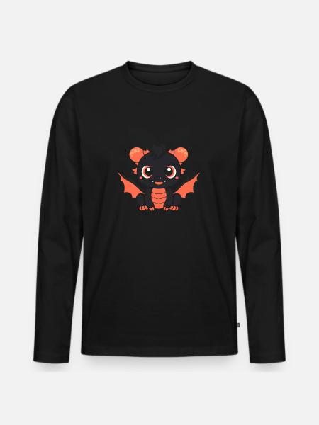 Baby Dragon - Men's Premium Organic Long Sleeve Shirt - black