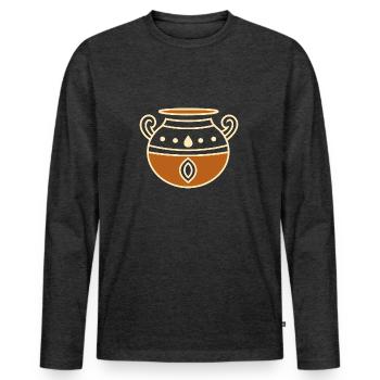 Pottery - Men's Premium Organic Long Sleeve Shirt - heather anthracite - Front - Nico (187cm)