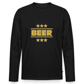 Beer, Bier, alkoholische Getränk - Männer Premium Bio Langarmshirt - Schwarz - Vorne - Nico (187cm)