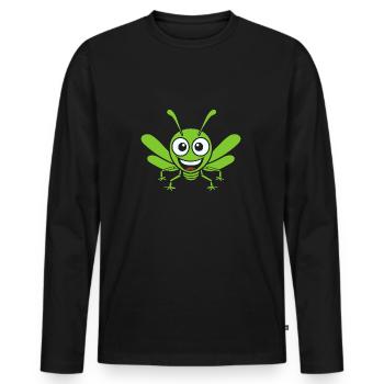 Grasshopper - Men's Premium Organic Long Sleeve Shirt - black - Front - Nico (187cm)