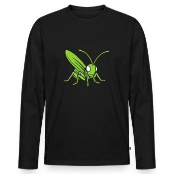 Grasshopper - Men's Premium Organic Long Sleeve Shirt - black - Front - Nico (187cm)