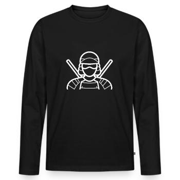 KENDO - T-shirt manches longues Premium bio Homme - noir - Devant - Nico (187cm)