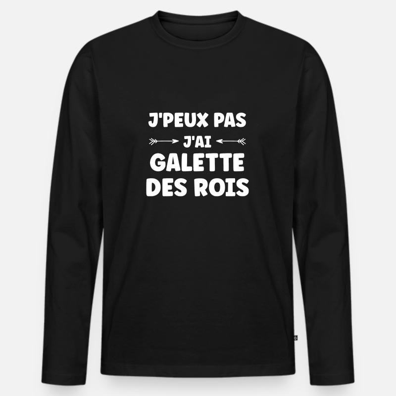 Pfannkuchen - Männer Premium Bio Langarmshirt - Schwarz