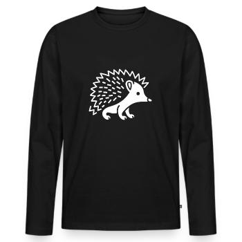 hérisson - T-shirt manches longues Premium bio Homme - noir - Devant - Nico (187cm)