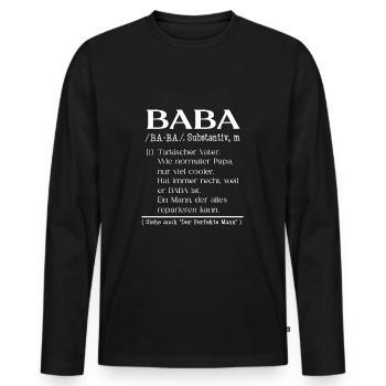Türkischer Vater Baba definition - Männer Premium Bio Langarmshirt - Schwarz - Vorne - Nico (187cm)