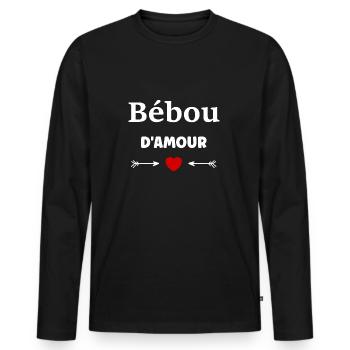 Bébou - T-shirt manches longues Premium bio Homme - noir - Devant - Nico (187cm)