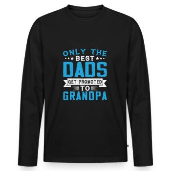 Nur die besten Väter werden zum Opa befördert - Männer Premium Bio Langarmshirt - Schwarz - Vorne - Nico (187cm)