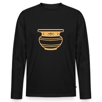 Töpferei - Männer Premium Bio Langarmshirt - Schwarz - Vorne - Nico (187cm)