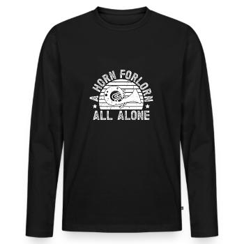 Baryton, Joueur, Cor, Forlorn, Tout seul, Euphonium - T-shirt manches longues Premium bio Homme - noir - Devant - Nico (187cm)