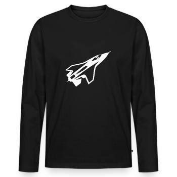 Avion de chasse - T-shirt manches longues Premium bio Homme - noir - Devant - Nico (187cm)