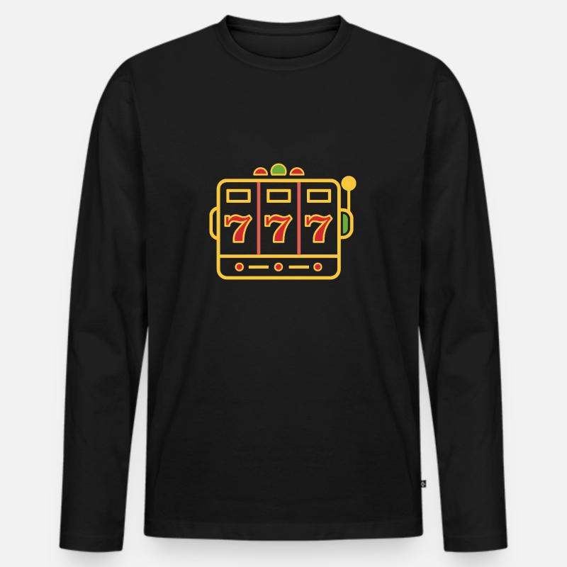 Kasino - Männer Premium Bio Langarmshirt - Schwarz
