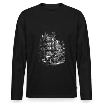 Cuban city flair as a relief - Men's Premium Organic Long Sleeve Shirt - black - Front - Nico (187cm)