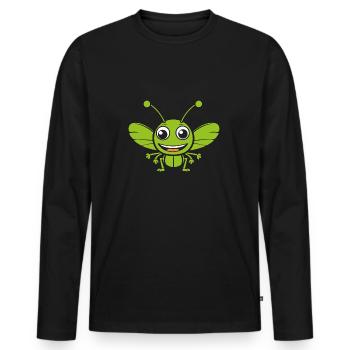 Grasshopper - Men's Premium Organic Long Sleeve Shirt - black - Front - Nico (187cm)