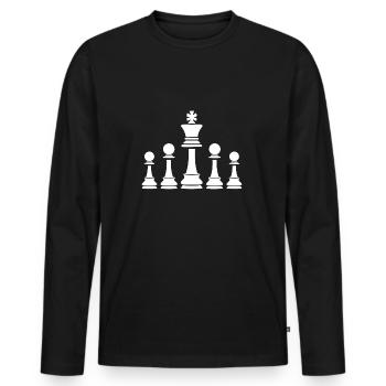 Jeux échecs - T-shirt manches longues Premium bio Homme - noir - Devant - Nico (187cm)
