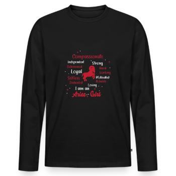 Sternzeichen Widder - Männer Premium Bio Langarmshirt - Schwarz - Vorne - Nico (187cm)