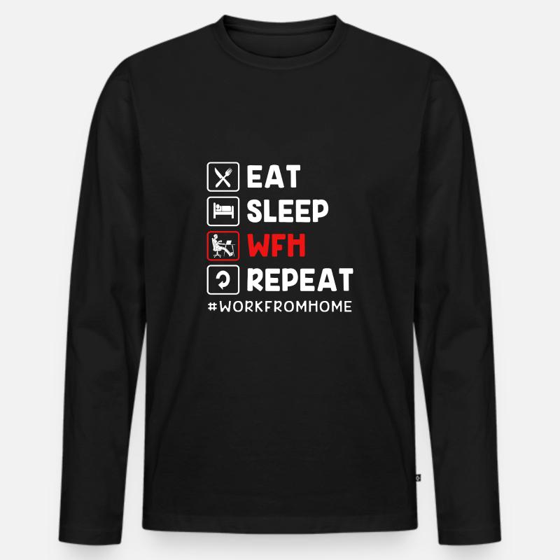 Remote Homeoffice - Männer Premium Bio Langarmshirt - Schwarz
