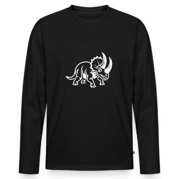 Triceratops - Men's Premium Organic Long Sleeve Shirt - black - Front - Nico (187cm)