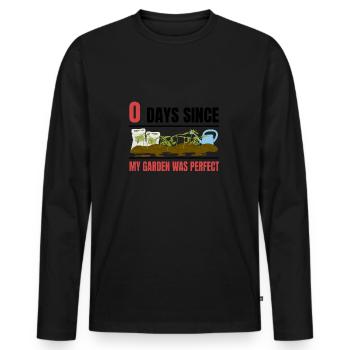 jardinier 0 jours depuis que mon jardin était une plante parfaite - T-shirt manches longues Premium bio Homme - noir - Devant - Nico (187cm)