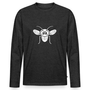 Fly - Men's Premium Organic Long Sleeve Shirt - heather anthracite - Front - Nico (187cm)