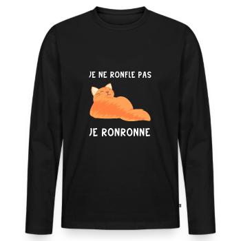 I'm purring, funny cat - Men's Premium Organic Long Sleeve Shirt - black - Front - Nico (187cm)