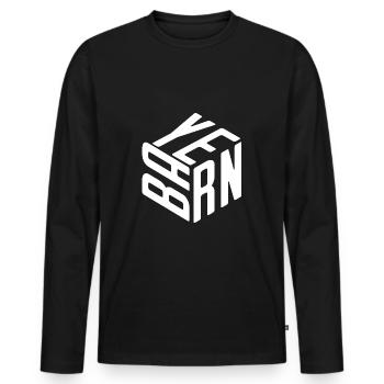 Bayern Cube | Cool Bavarian gift - Men's Premium Organic Long Sleeve Shirt - black - Front - Nico (187cm)