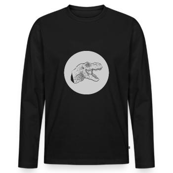 t rex dino dinosaur dinosaur - Men's Premium Organic Long Sleeve Shirt - black - Front - Nico (187cm)