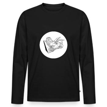 Dinosaure dinosaure Triceratops dinosaure - T-shirt manches longues Premium bio Homme - noir - Devant - Nico (187cm)