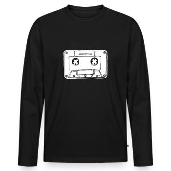 Music Cassette Cassette Audio Tape - Men's Premium Organic Long Sleeve Shirt - black - Front - Nico (187cm)