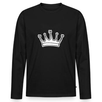 Couronne - T-shirt manches longues Premium bio Homme - noir - Devant - Nico (187cm)