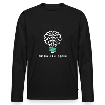 Fussballphilosoph Bold Edition - Männer Premium Bio Langarmshirt - Schwarz - Vorne - Nico (187cm)