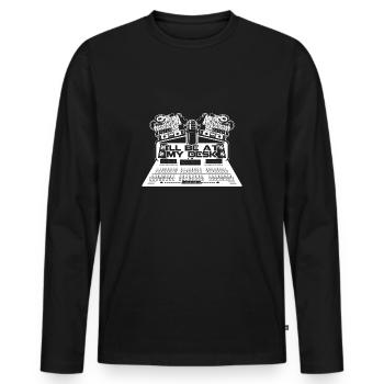 Desks for audiophiles and sound engineers gift - Men's Premium Organic Long Sleeve Shirt - black - Front - Nico (187cm)