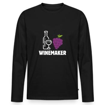 Winemaker Alcoholic Winery Profession Pacemaker Winer - Men's Premium Organic Long Sleeve Shirt - black - Front - Nico (187cm)