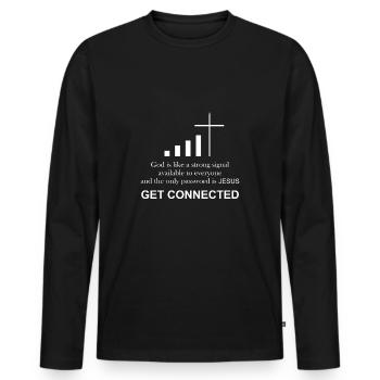 Katholischer Priester | Witziges Geschenk | - Männer Premium Bio Langarmshirt - Schwarz - Vorne - Nico (187cm)