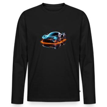 Sport Auto PS - Une conduite radieuse vers l’avenir - T-shirt manches longues Premium bio Homme - noir - Devant - Nico (187cm)