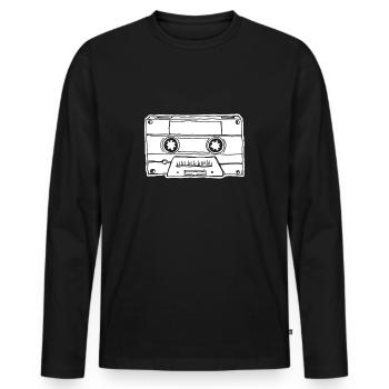 Music Cassette Cassette Audio Tape - Men's Premium Organic Long Sleeve Shirt - black - Front - Nico (187cm)