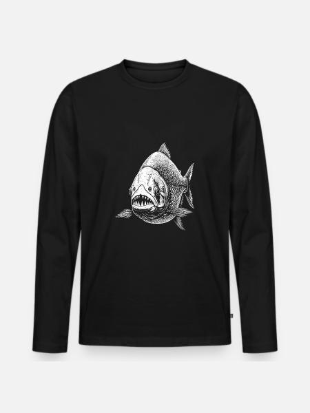 Piranhas - Men's Premium Organic Long Sleeve Shirt - black