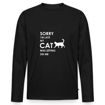 Cat, Cats, Cats Shirt, Cat Lover - Men's Premium Organic Long Sleeve Shirt - black - Front - Nico (187cm)