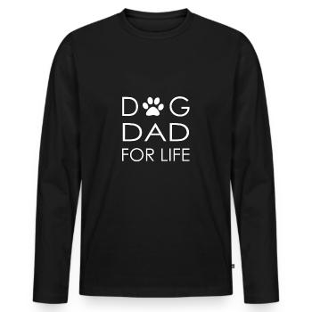 Chien papa, propriétaire de chien, propriétaire de chien, chien - T-shirt manches longues Premium bio Homme - noir - Devant - Nico (187cm)